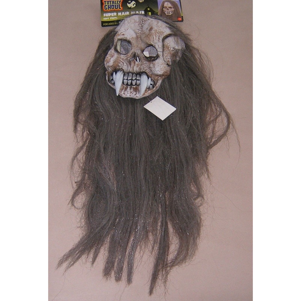 Super Long Hair Halloween Mask Costume Prop Totally Ghoul Ages 14+